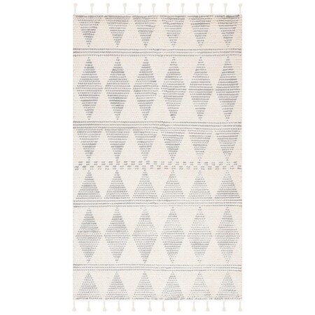 Safavieh 5 x 8 ft. Casablanca 488A Tassel Hand Woven Rectangle Area Rug Ivory & Grey CSB488A-5